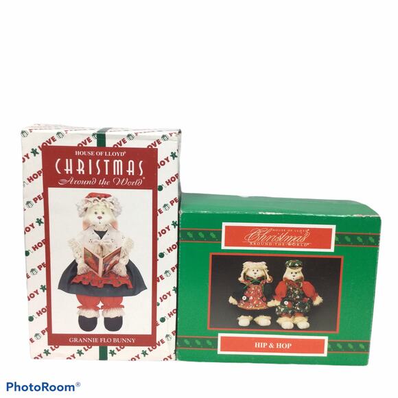 Christmas Around the World Vintage 90's Grannie Flo, Hip and Hop Bunny Dolls - Picture 12 of 12